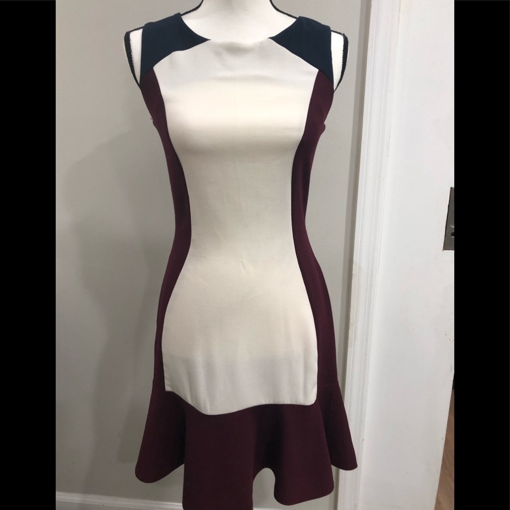 ASOS Cute dress. Navy cream burgundy.